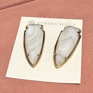 Kendra Scott Gold and White Drop Earrings